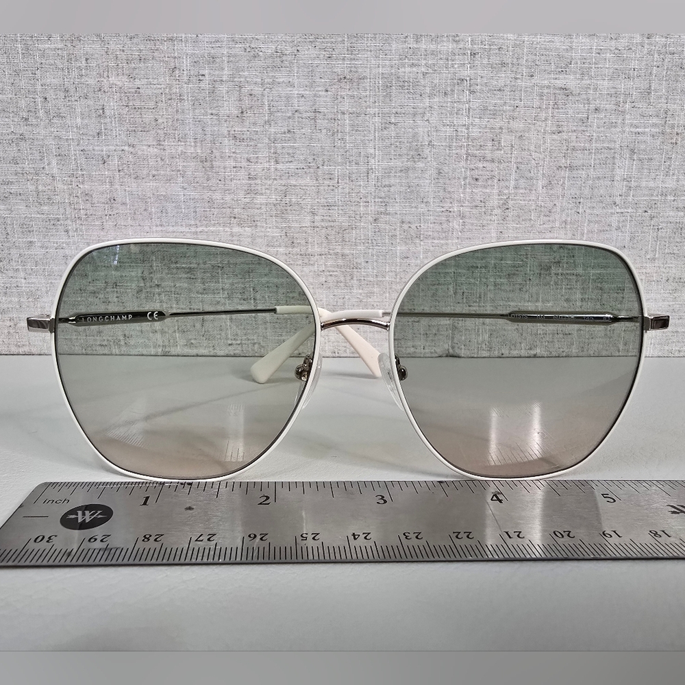 Longchamp LO151S Oversized Square White Wire Sunglasses